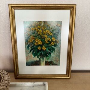 Floral Yellow Bouquet Claude Monet Framed Print